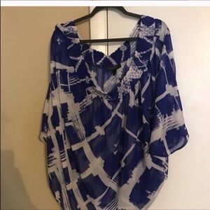 Lane Bryant Women Plus Off the Shoulder Print Top Size 26/28